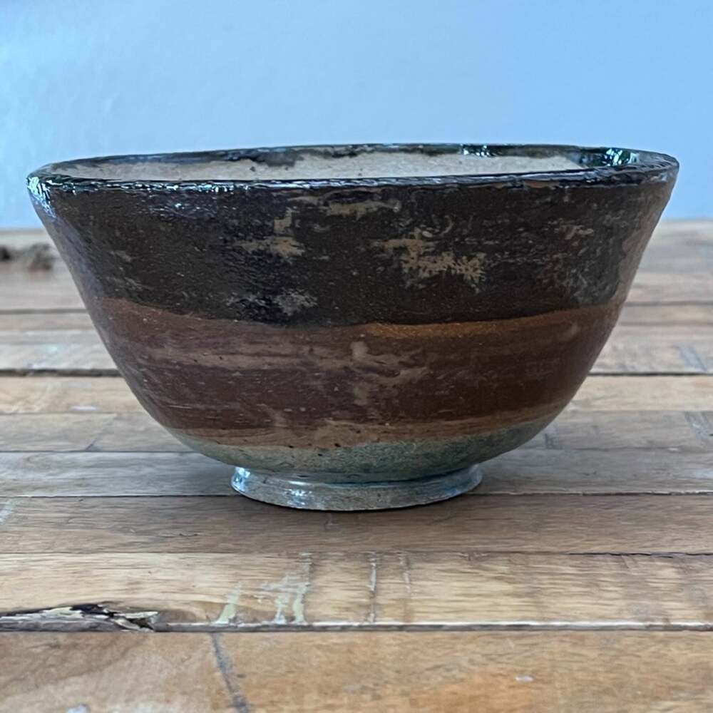 Traditional Japanese Chawan Matcha Tea Bowl 6" Tri-tone Rustic Glaze